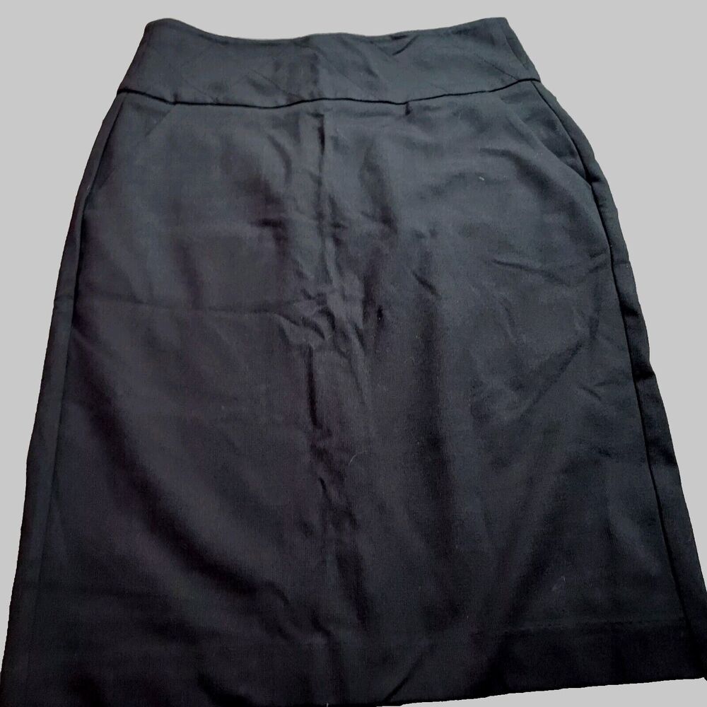 Cabi Skirt Womens Size 4‎ A Line Black Knee Length Side Slit Zipper Flat Front